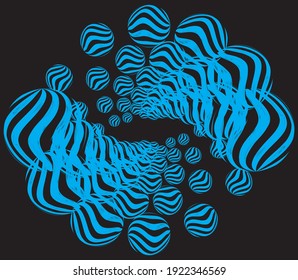 Dotted Halftone Vector Spiral Pattern or Texture. Abstract Background with Spheres