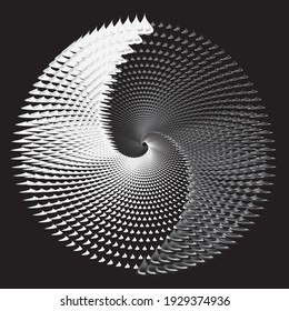 Dotted Halftone Vector Spiral Pattern or Texture. Stipple Dot Backgrounds with Dpros