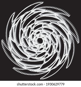 Dotted Halftone Vector Spiral Pattern or Texture. Stipple Dot Backgrounds with Ellipses