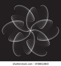 Halftone-Vektorspiralmuster oder -Textur. Stippeldothintergründe mit Ellipsen