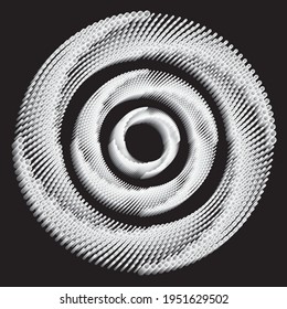 Dotted Halftone Vector Spiral Pattern or Texture. Stipple Dot Backgrounds with Circles