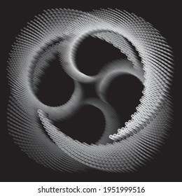 Dotted Halftone Vector Spiral Pattern or Texture. Stipple Dot Backgrounds with Circles