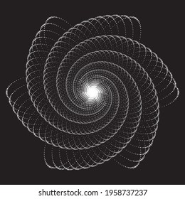 Dotted Halftone Vector Spiral Pattern or Texture. Stipple Dot Backgrounds with Circles