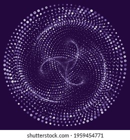 Dotted Halftone Vector Spiral Pattern or Texture. Stipple Dot Backgrounds with Circles