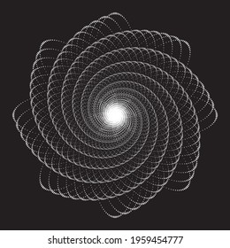 Dotted Halftone Vector Spiral Pattern or Texture. Stipple Dot Backgrounds with Circles