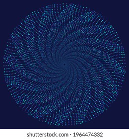 Dotted Halftone Vector Spiral Pattern or Texture. Stipple Dot Backgrounds with Ellipses