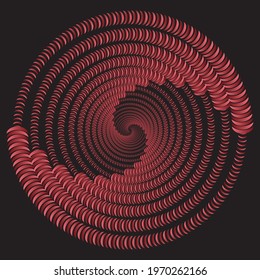 Dotted Halftone Vector Spiral Pattern or Texture. Stipple Dot Backgrounds