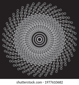 Dotted Halftone Vector Spiral Pattern or Texture. Stipple Dot Backgrounds with Rings