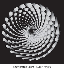 Dotted Halftone Vector Spiral Pattern or Texture. Stipple Dot Background