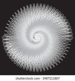 Dotted Halftone Vector Spiral Pattern or Texture. Stipple Dot Backgrounds with White Circles