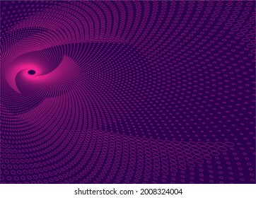 Dotted Halftone Vector Spiral Pattern or Texture. Stipple Dot Backgrounds with Black Circles