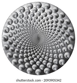 Dotted Halftone Vector Spiral Pattern or Texture. Stipple Dot Backgrounds with Spirals