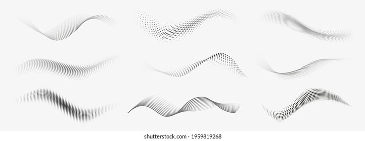dotted vector waves isolated