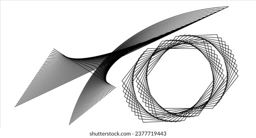 Olas de medio tono punteadas. Resumen de formas líquidas, efecto de onda de textura de gradiente punteado ondas aisladas de símbolos vectores conjunto. Olas de puntos gráficos de semitono.