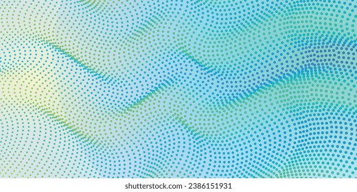 Dotted halftone waves. Abstract liquid shapes, wave effect dotted gradient texture waves isolated vector symbols set. Halftone graphic dots waves. Wave dotted halftone, creative shape abstract