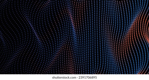 Dotted halftone waves. Abstract liquid shapes, wave effect dotted gradient texture waves isolated vector symbols set. Halftone graphic dots waves. Wave dotted halftone, creative shape abstract  modern