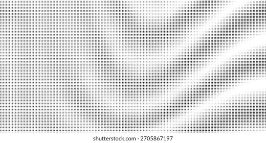 Dotted halftone waves. Abstract liquid shapes, wave effect dotted gradient texture waves isolated vector symbols set. Halftone graphic dots waves. Wave dotted halftone, creative shape abstract