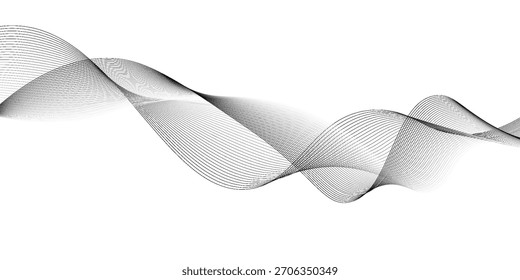 Dotted halftone waves. Abstract liquid shapes, wave effect dotted gradient texture waves isolated vector symbols set. Halftone graphic dots waves.