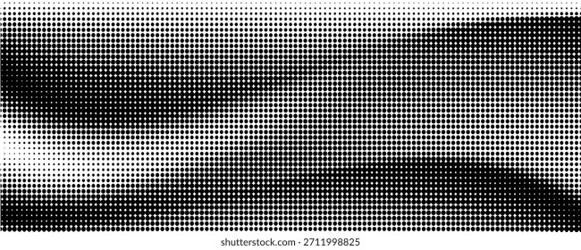 Ondas punteadas de medio tono. Formas líquidas Abstractas, efecto de onda ondas de textura de gradiente punteado conjunto de símbolos de Vector aislados. Ondas de puntos gráficos de semitono. Medio tono punteado de la onda, forma creativa abstracta