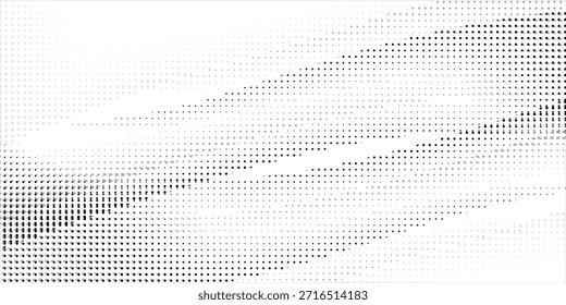 Ondas punteadas de medio tono. Elegantes Formas líquidas Abstractas, ondas de textura de gradiente punteado de efecto de onda aisladas Vector conjunto de símbolos. Ondas de puntos gráficos de semitonos modernos. Medio tono punteado de la onda, forma creativa abstracta