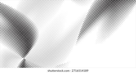 Ondas punteadas de medio tono. Elegantes Formas líquidas Abstractas, ondas de textura de gradiente punteado de efecto de onda aisladas Vector conjunto de símbolos. Ondas de puntos gráficos de semitonos modernos. Medio tono punteado de la onda, forma creativa abstracta