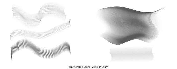 Dotted halftone waves liquid shapes effect dotted 