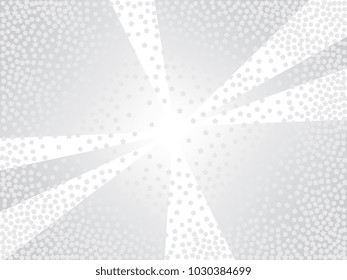 Dotted halftone white & grey background. Decorative vector layout for business design. Gradient texture in pop art style