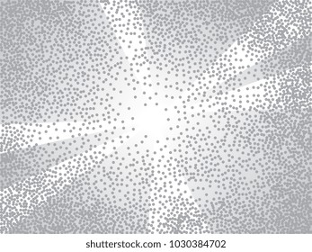 Dotted halftone white & grey background. Decorative vector layout for business design. Gradient texture in pop art style