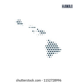 Dotted Hawaii map isolated on white background.