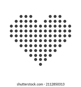Icono de corazón punteado. Forma cardíaca puntiaguda. Día de San Valentín