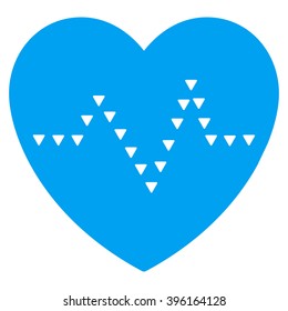 dotted heart pulse vector icon symbol image picture pictogram flat blue