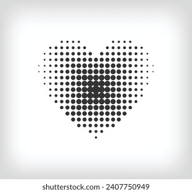 Dotted heart shape. Geometric artistic health icon pixel. Integrative and integrative pixel movement. Modern icon ports.