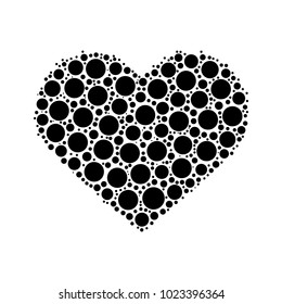 Dotted heart. Symbol of love. Vector illustration