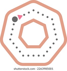 Forma de heptágono punteado para trazas de líneas para niños de preescolar y de preescolar para la práctica de dibujo matemático
