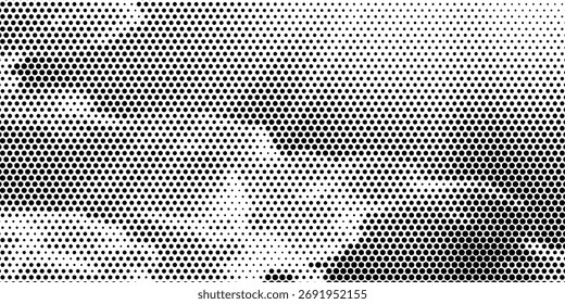 Padrão sem emenda hexágono pontilhado para o diário de bala. Textura de pontos pretos. Hexágono de ponto preto para papel de caderno. Ilustração vetorial sobre fundo branco.