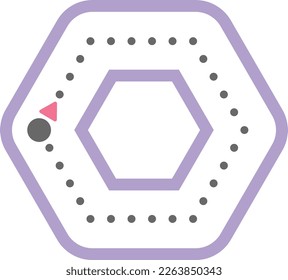 Dotted hexagon shape for tracing lines for preschool and kindergarten school kids for math drawing practice