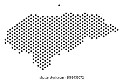 Dotted Honduras map. Vector geographic scheme. Cartographic pattern of Honduras map composed from sphere dots.