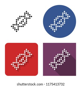 Dotted icon of candy in four variants. With short and long shadow


