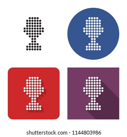 Dotted icon of  child user picture in four variants. With short and long shadow