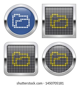 Dotted icon of folder on glossy button in four variants