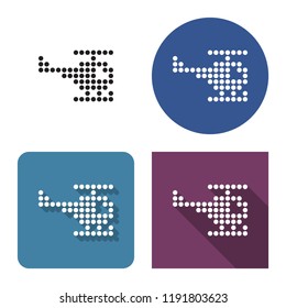Dotted icon of  helicopter  in four variants. With short and long shadow