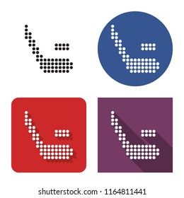Dotted icon of hockey in four variants. With short and long shadow