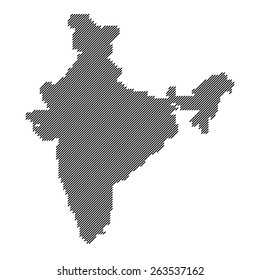 Dotted india map black