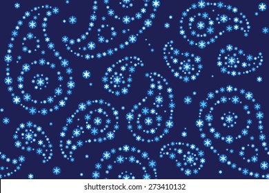 Dotted indian paisley in abstract pattern from stars
