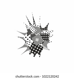 dotted ink drop design element monochrome vector effect
