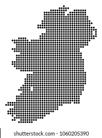 Dotted Ireland Island Map. Vector concept of Ireland Island Map organized of round pixels. Vector geographic map.