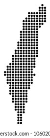 Dotted Israel Map. Vector collage of Israel Map created of round pixels. Vector geographic map.