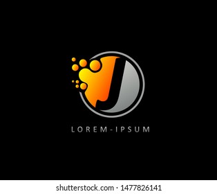 Dotted J Letter Logo. J Letter Design with dot shape ,perfect for modern technology, network, software and science brand.