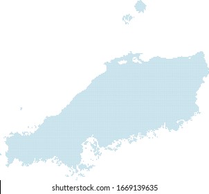 dotted Japan map, Chugoku region. large size.