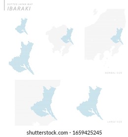 mapa de Japón punteado, Ibaraki